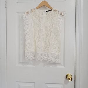Zara Cream Lace Women's Blouse